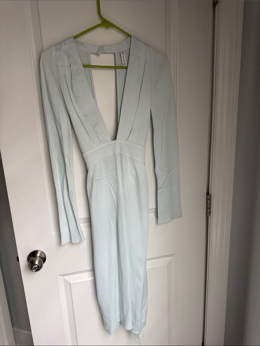 Bec & Bridge Pale Blue Plunge Midi Dress